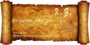 Kriston Zója névjegykártya